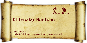 Klinszky Mariann névjegykártya